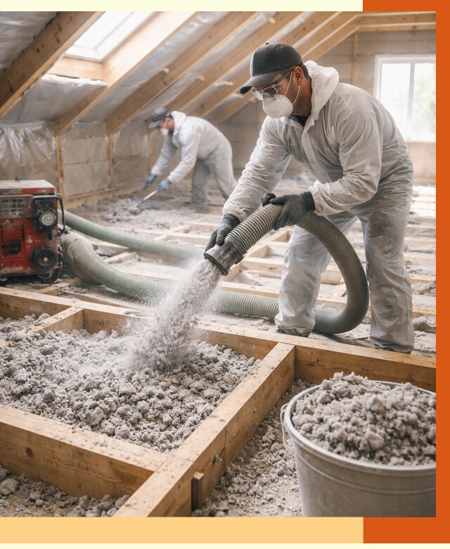 Утепление эковатой в Климовске от 2988 руб./м2 — монтаж и задувка | ТепломастерКлс