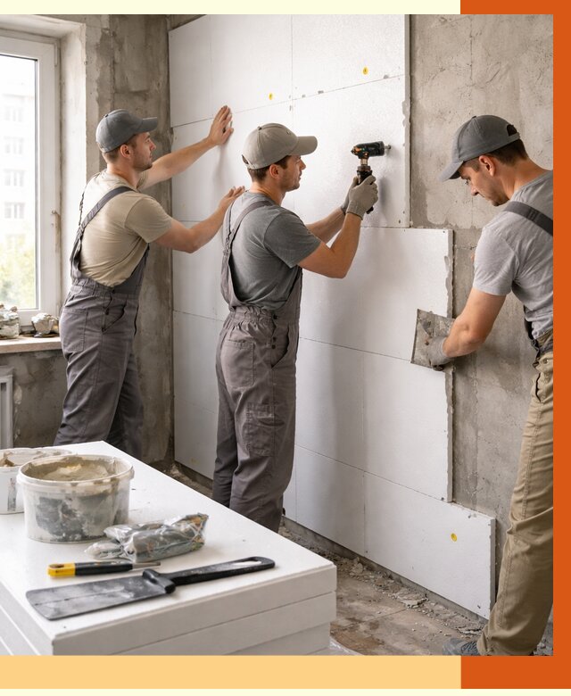 Утепление пенопластом домов и стен в Климовске от 1874 руб. — ТепломастерКлс