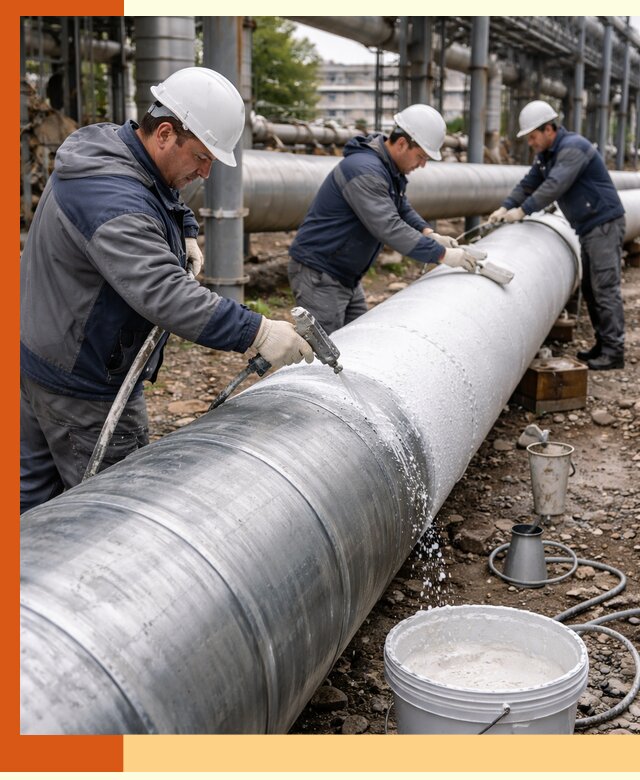 Утепление теплотрассы жидкой теплоизоляцией в Климовске