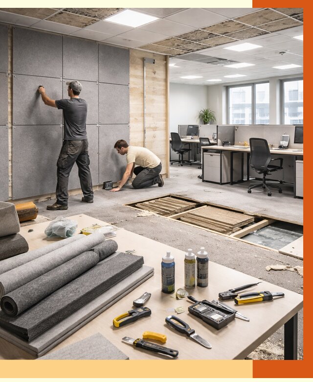 Профессиональная шумоизоляция офиса в Климовске от 6836 руб. за м2 | ТепломастерКлс