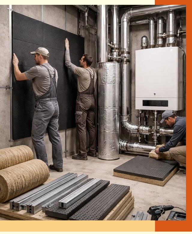 Шумоизоляция котельной в Климовске от 6583 руб. под ключ | Профессиональная звукоизоляция — ТепломастерКлс