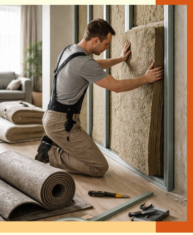 Шумоизоляция перегородок в Климовске от 1671 руб. за м2 — ТепломастерКлс