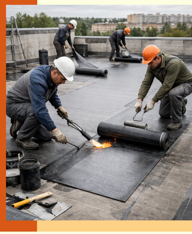 Профессиональная гидроизоляция плоской кровли в Климовске