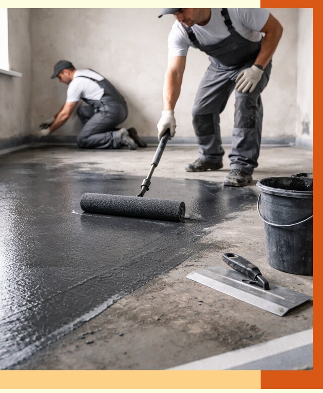 Профессиональная гидроизоляция пола в Климовске от 8609 руб. под ключ | ТепломастерКлс