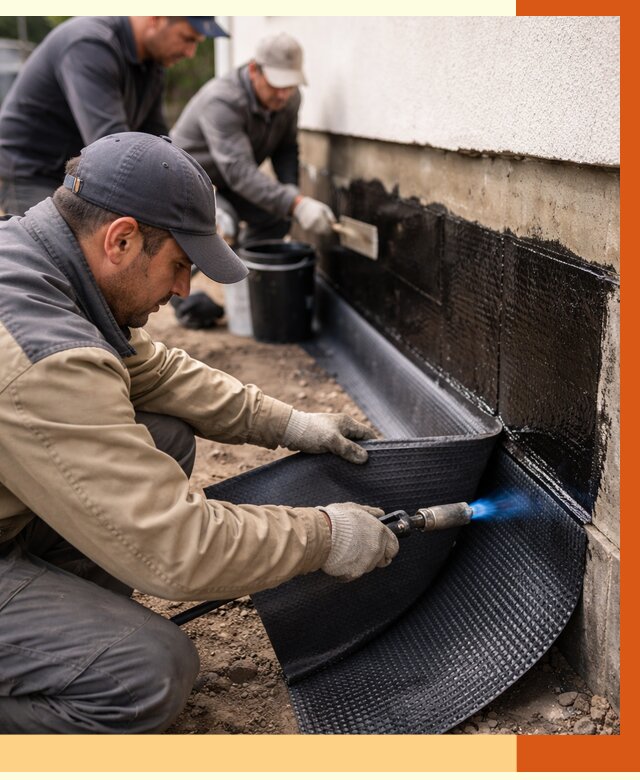 Гидроизоляция цоколя и отмостки в Климовске от 8609 руб. — ТепломастерКлс