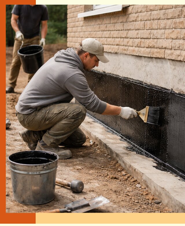 Гидроизоляция цоколя домов и зданий в Климовске эффективными методами