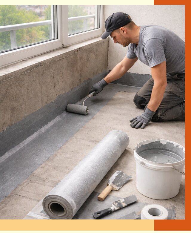 Профессиональная гидроизоляция балкона в Климовске от 4254 руб. | ТепломастерКлс