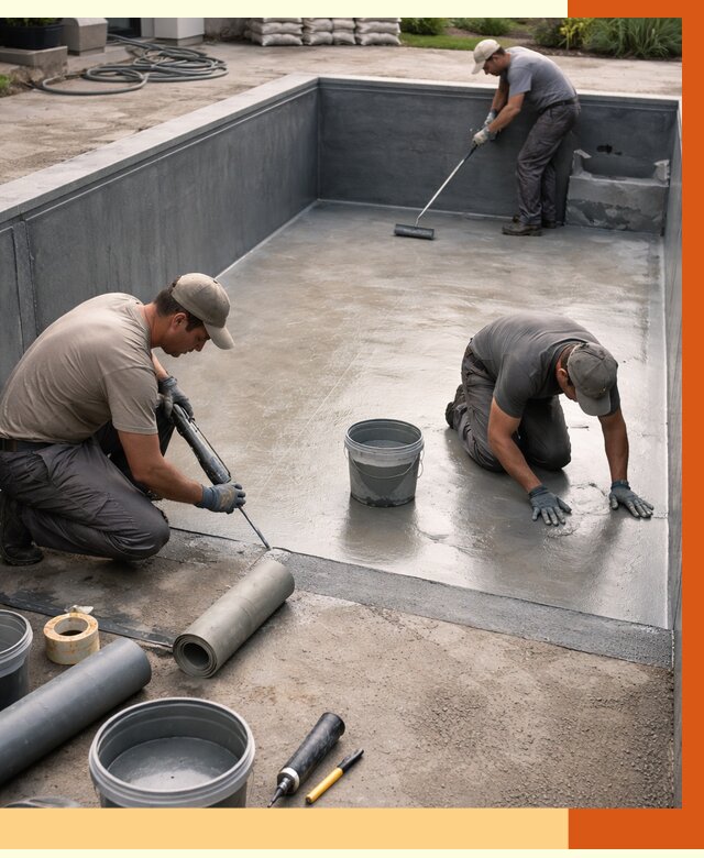 Профессиональная гидроизоляция бассейна в Климовске от 6583 руб. за м2 | ТепломастерКлс