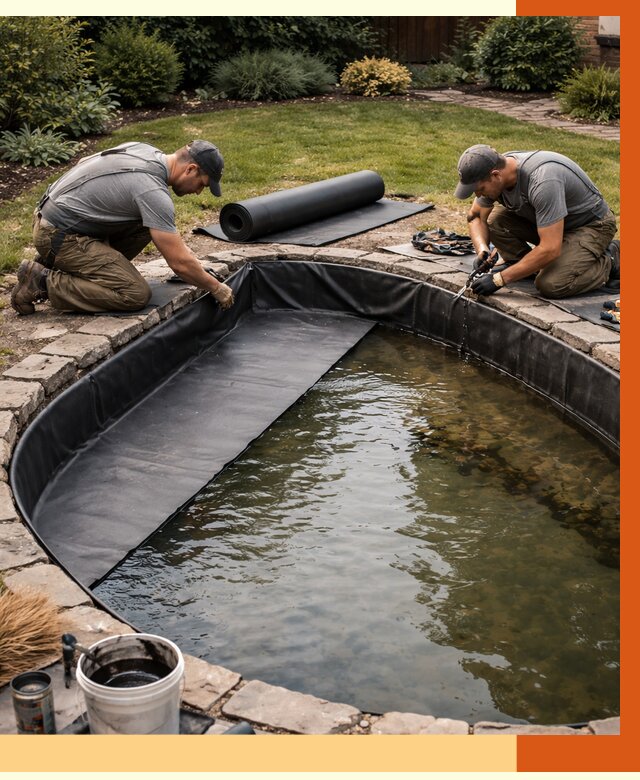 Гидроизоляция пруда в Климовске от 15192 руб. под ключ | ТепломастерКлс профессионально