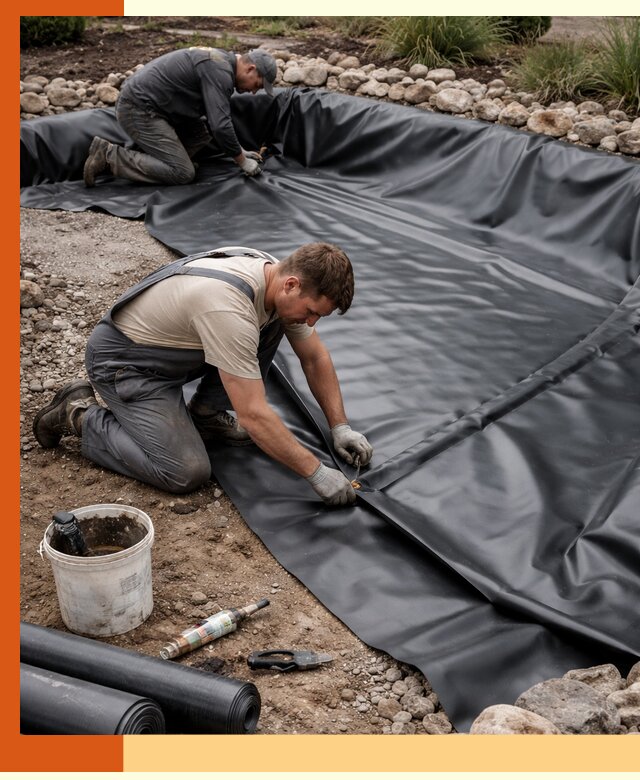 Гидроизоляция пруда в Климовске: надежная защита и герметизация