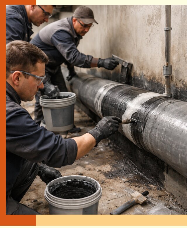 Гидроизоляция труб в Климовске — защита и герметизация коммуникаций