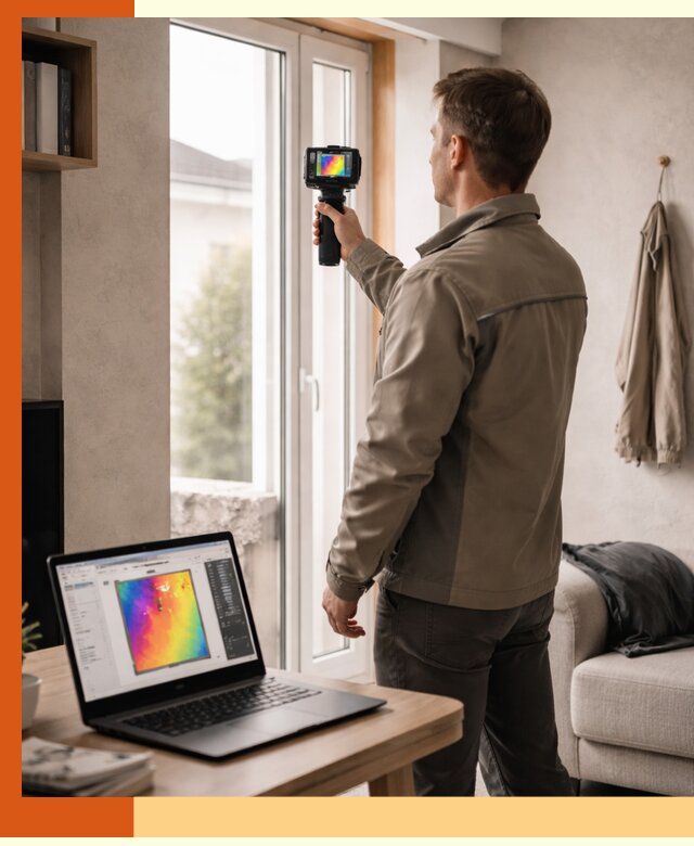 Тепловизионное обследование квартиры в Климовске для поиска утечек тепла