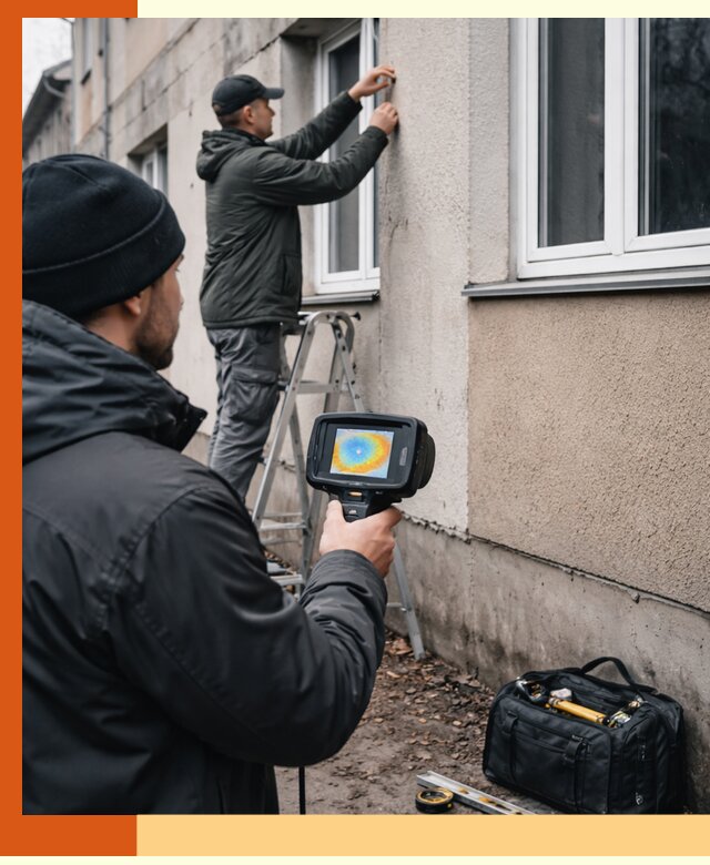 Тепловизионное обследование фасада в Климовске для выявления дефектов