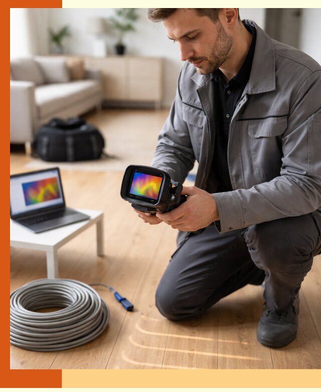 Тепловизионное обследование тёплого пола в Климовске для точной диагностики