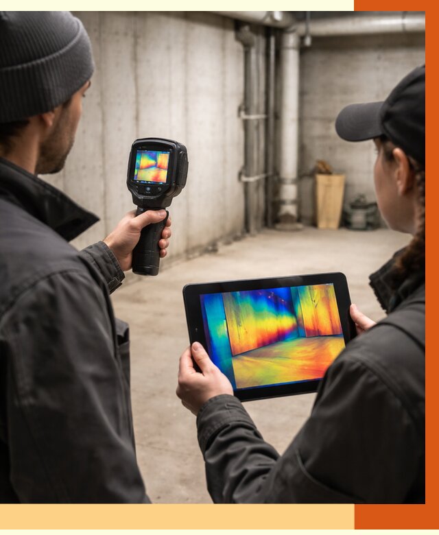 Тепловизионное обследование подвала в Климовске от 4558 руб. — проверка гидроизоляции | ТепломастерКлс