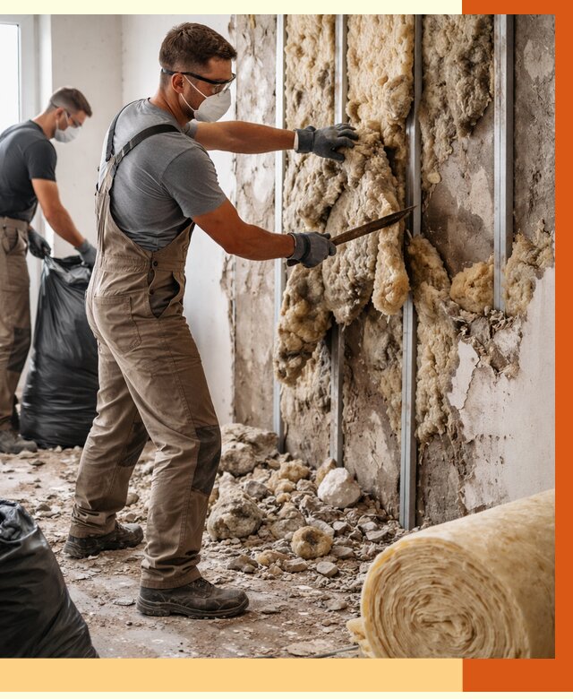 Демонтаж старого утеплителя в Климовске от 3545 руб. — работы под ключ | ТепломастерКлс