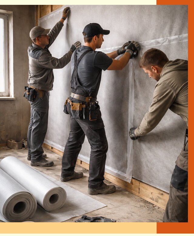 Монтаж ветроизоляции в Климовске от 4558 руб./м2 — профессионально | ТепломастерКлс