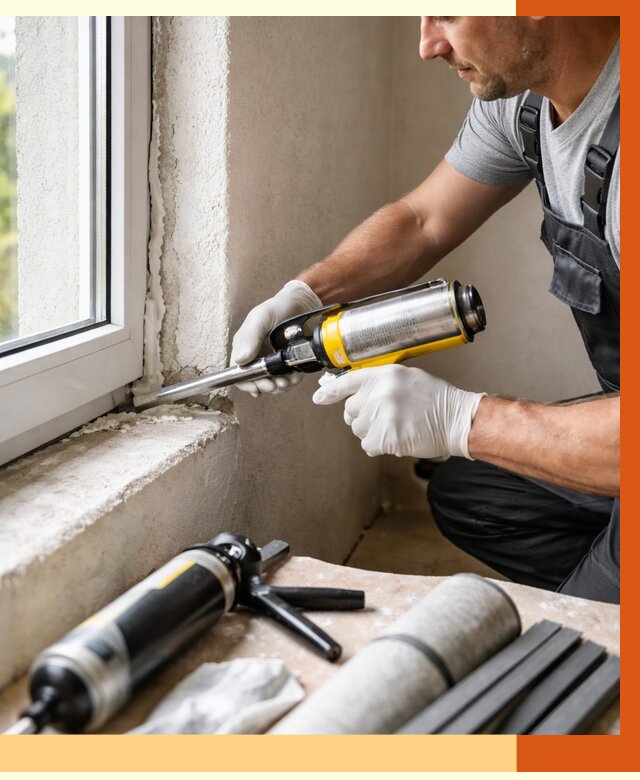 Герметизация стыков и примыканий в Климовске от 1215 руб. под ключ | ТепломастерКлс