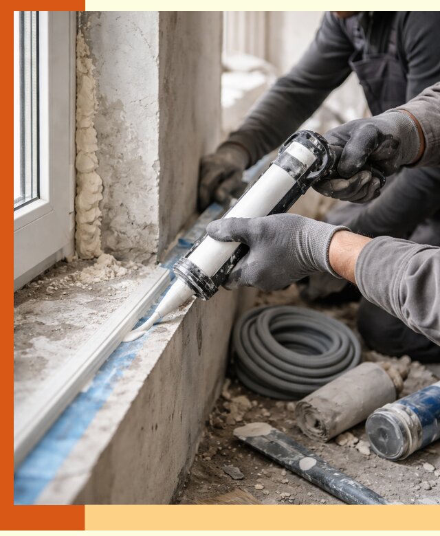 Герметизация стыков и примыканий зданий в Климовске