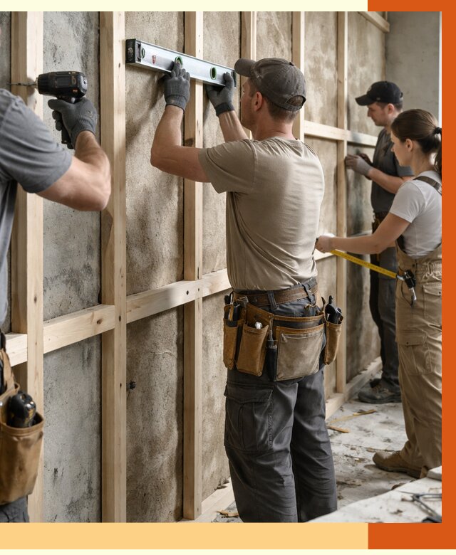 Монтаж обрешетки под утепление в Климовске от 1165 руб/м² | Заказать у ТепломастерКлс